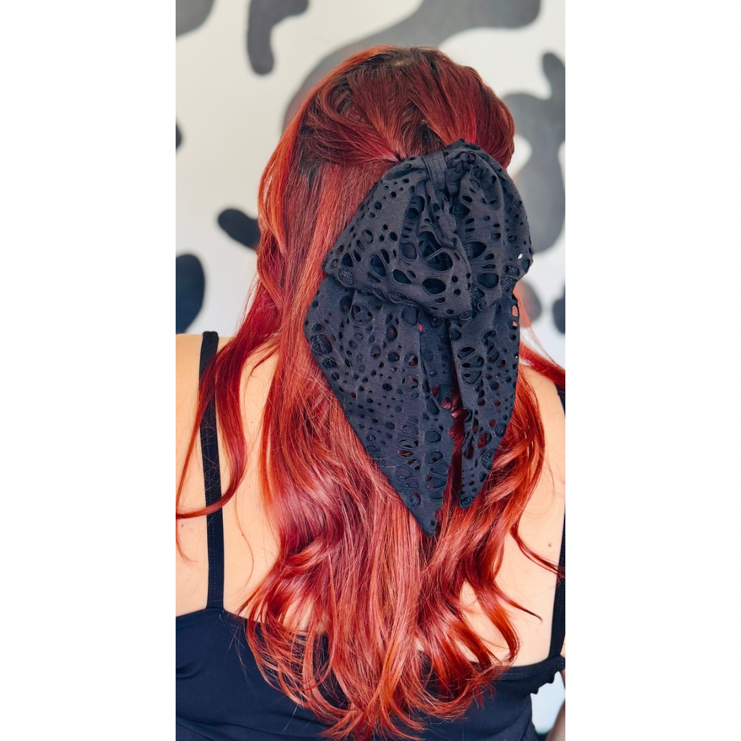 mademoiselle bow- 3D mesh blk