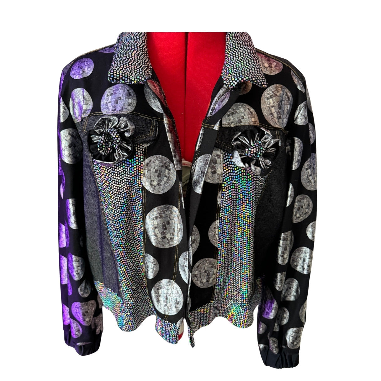 Denim jacket |disco balls
