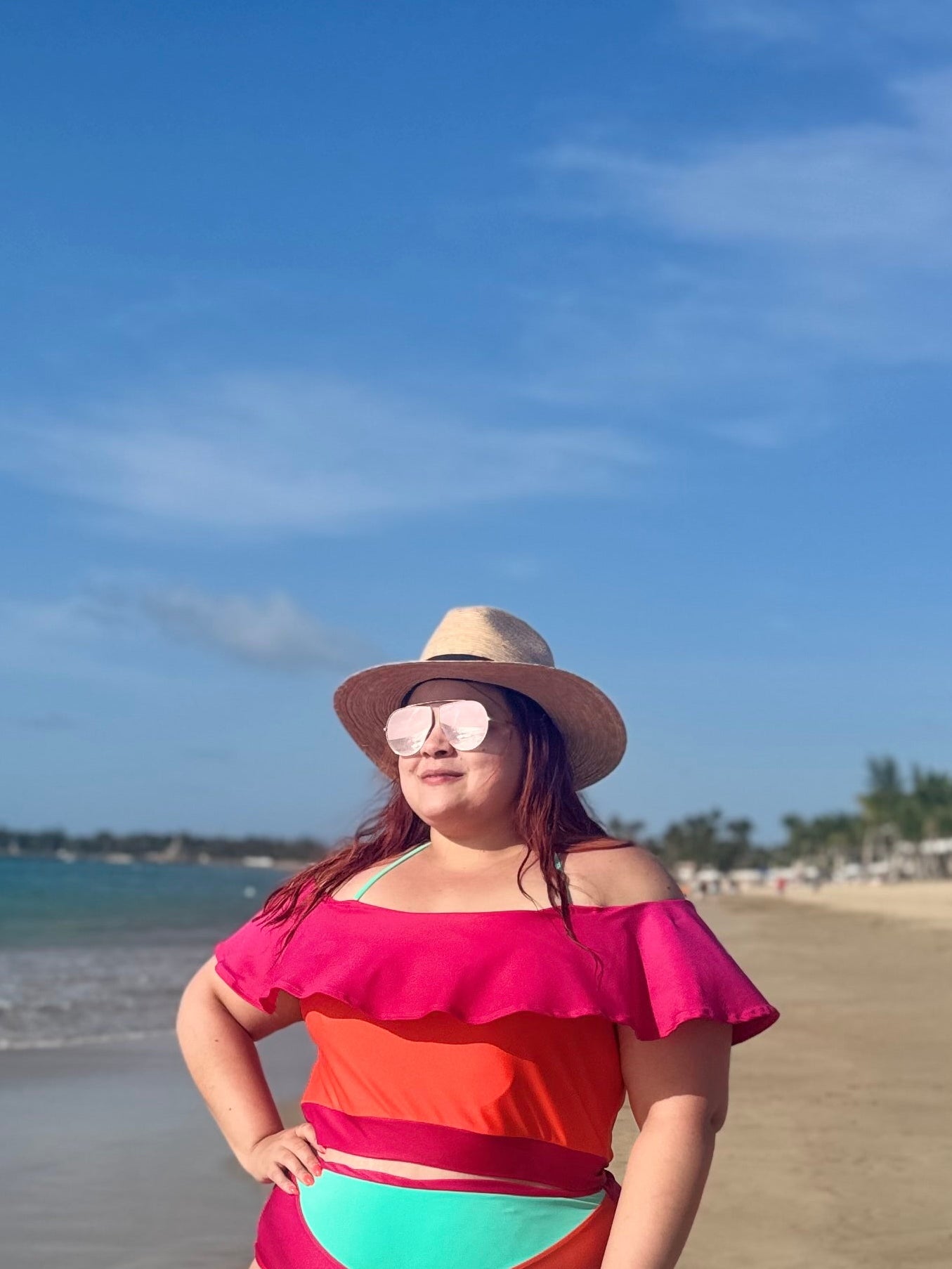 Off shoulder swim top